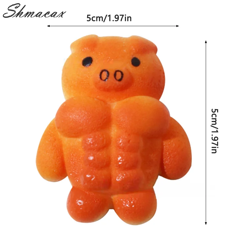 Abdominal Muscles Bear Pinching Keychain Muscle Lion Mochi Squishy Fidget Toy Slow Rebound Decompression Toy Stress Release Toy