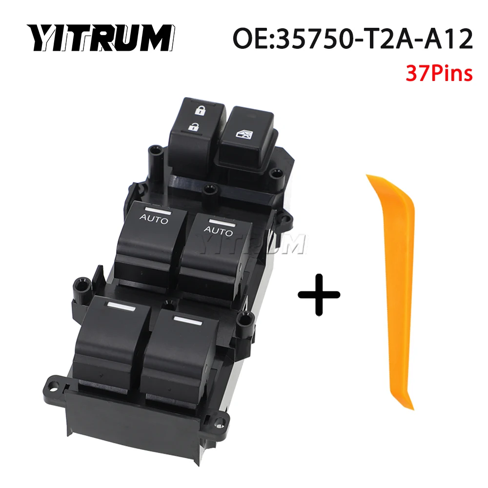 YITRUM 35750-T2A-A12 Driver Side Front Left Master Power Window Control Switch For 2016 2017 Honda Accord 37Pins