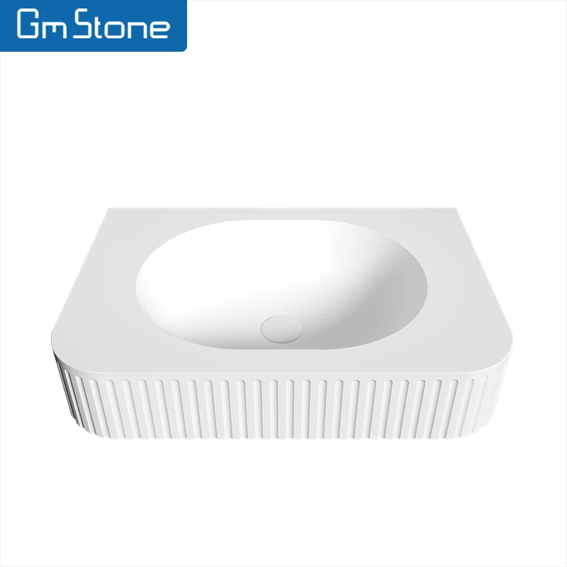 

Newest Solid Surface Artificial Stone Small Wall Hung Wash Basin