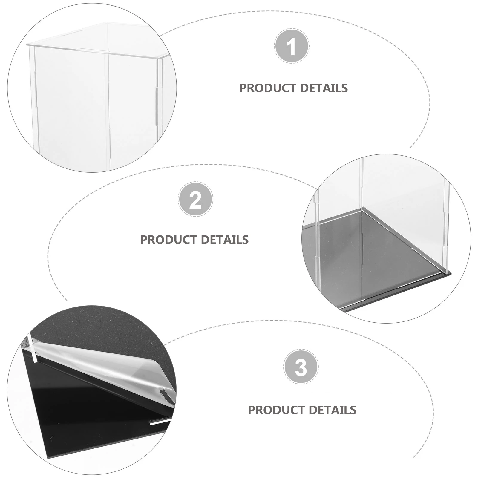 

1pc Acrylic Display Box Clear Storage Case for Collectibles Toys Handmade Models Protective Transparent Square