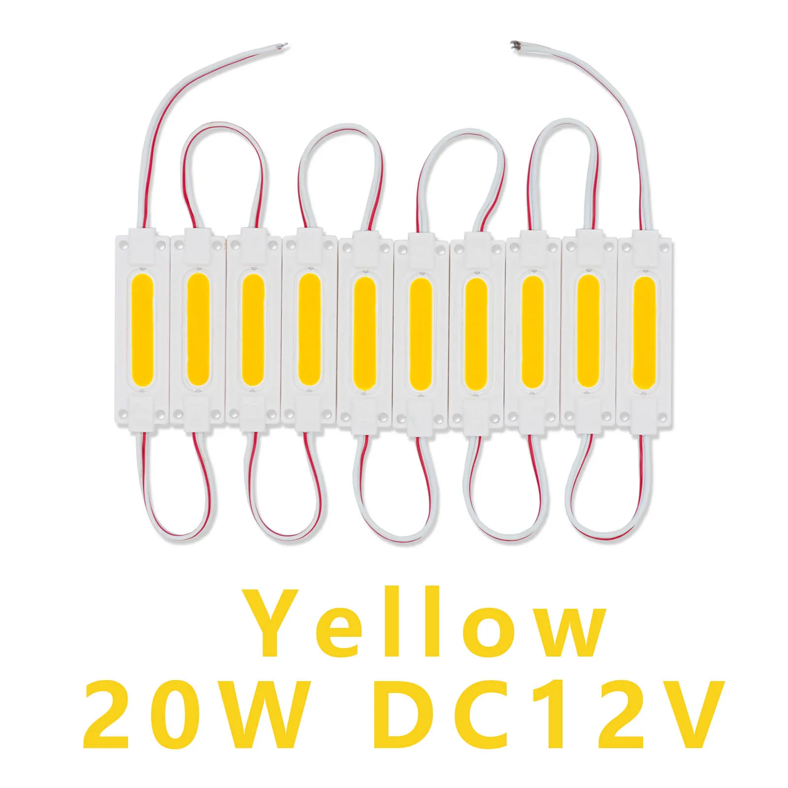 LED COB 20W DC12V Light Bulb Strip Chip Yellow Cold White Blue Red Green Board Illumination LED Decorative Light for Billboard