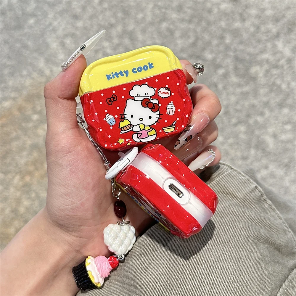 ขนมน่ารักKitty CatหูฟังสําหรับAirpods Pro 2 4 Airpods 4 3 2 1 พร้อมCharmingหูฟังกรณีป้องกัน
