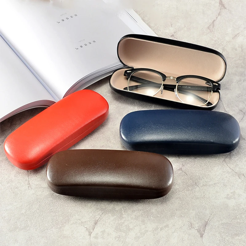 

Pure Color Optical Mirror Box Basic Style Hard Iron Glasses Case Eyeglasses Anti-grinding With Wiping Cloth Customized Logo