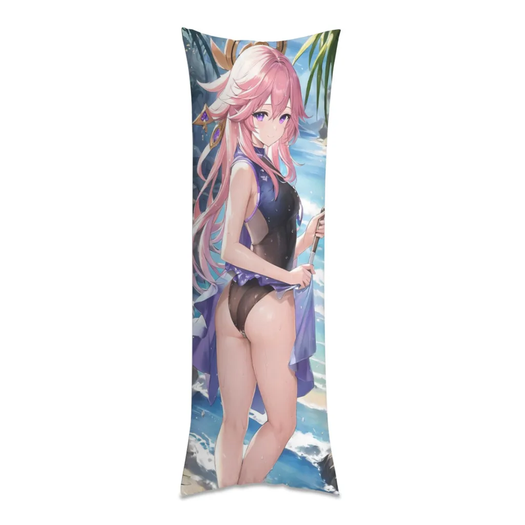 

Hot Game Cute Girl Long Pillow Case Home Bedroom Living Room Sofa Cushion Cover Peach Skin Pillowcase