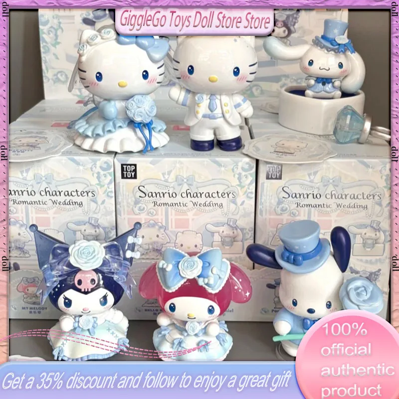 

New Genuine Kuromi Melody Romantic Wedding Series Blind Box Wedding Doll Family Anime Character Toy Girl Surprise Gift Ornament