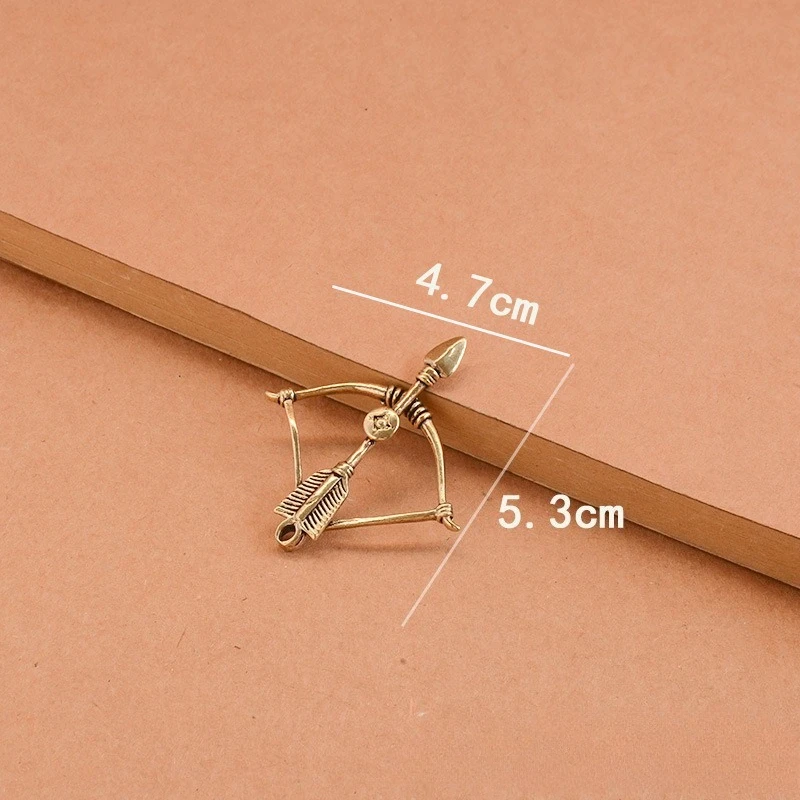 1 PC Copper Craft Antiqued Solid Brass Bow Miniature Ornament Study Office Desk Tea Pet Hand Fidget Home Decoration Unique Gift