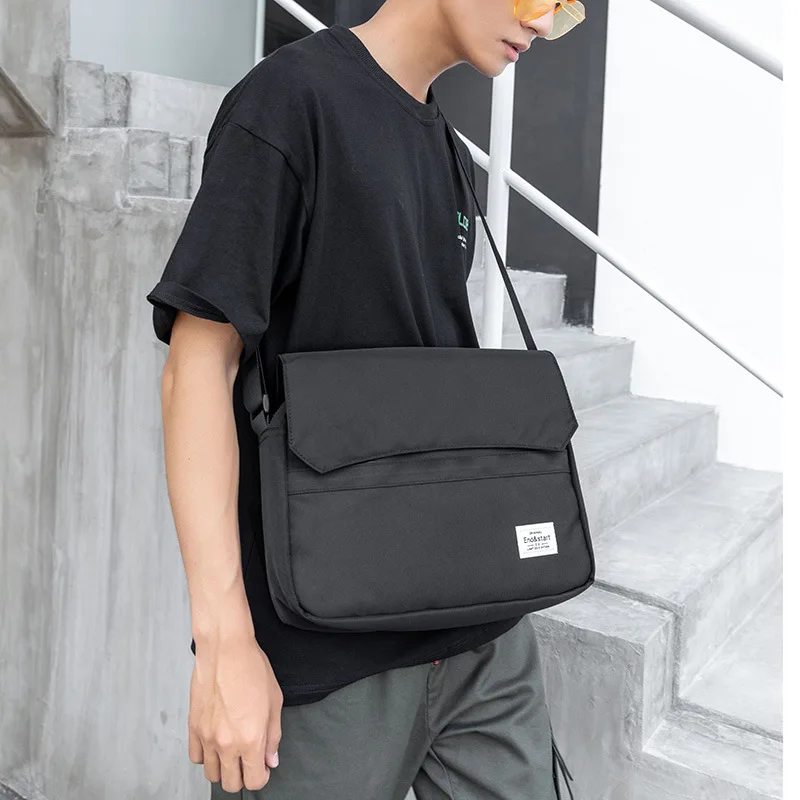 Men\'s Crossbody Shoulder Bag Large Capacity A4 Magazine Ipad Horizontal Large Size Messenger Bag Tide Version Student Book Bag