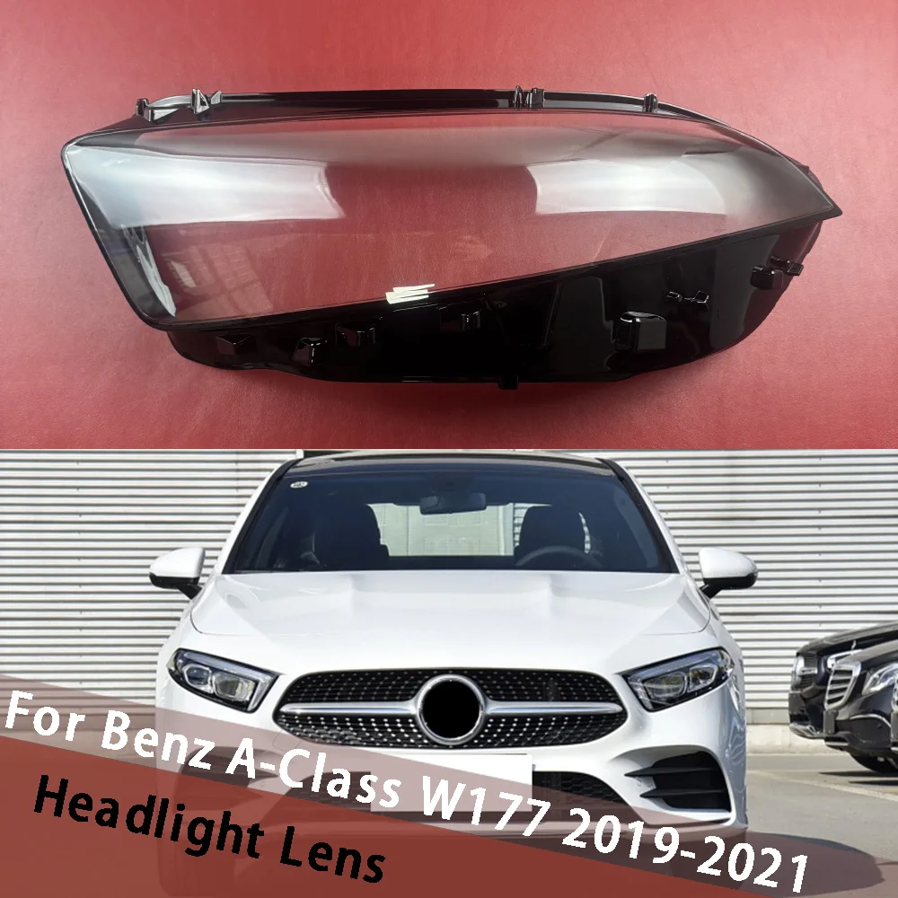 

For Benz A-Class W177 A180 A200L 2019 2020 2021 Transparent Lampshade Lamp Shade Front Headlight Shell Headlamp Cover Plexiglass