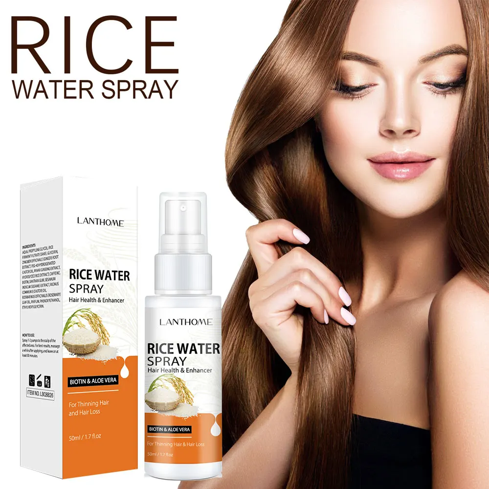 50ml Rice Water for Hair Growth Spray Improve Dry Damaged Hair Nourish Vitamins for Healthy Hair Regeneration Treatment Spray