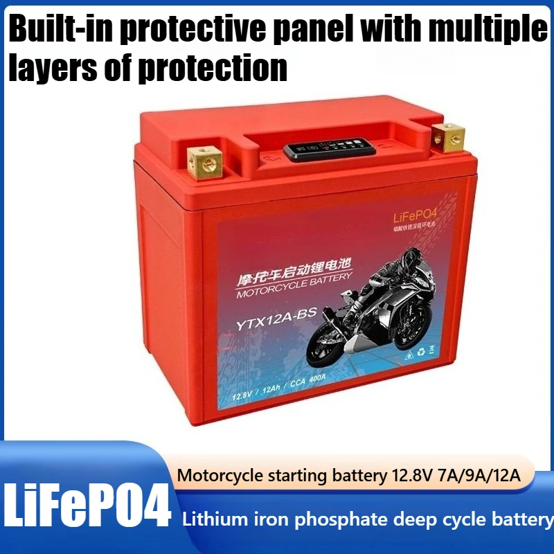 

12V LiFePO4 Starting Battery for Motorcycle Universal YTX14 Battery Pack for Motorbikes Electric Battery