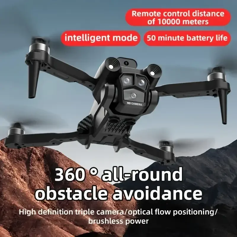S2 Max Quadcopter Drone with Three Cameras and Brushless Motors, Professional Drone for Adults and Beginners, Remote Control Toy, Easy to Operate, Perfect Gift for Birthdays/Christmas/New Year