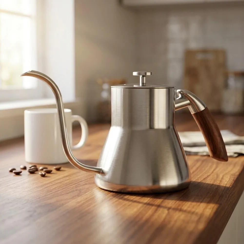 800ml Stainless Steel Pour Over Pot Designed for Precision Brewing Compatible with Home and Commercial Settings