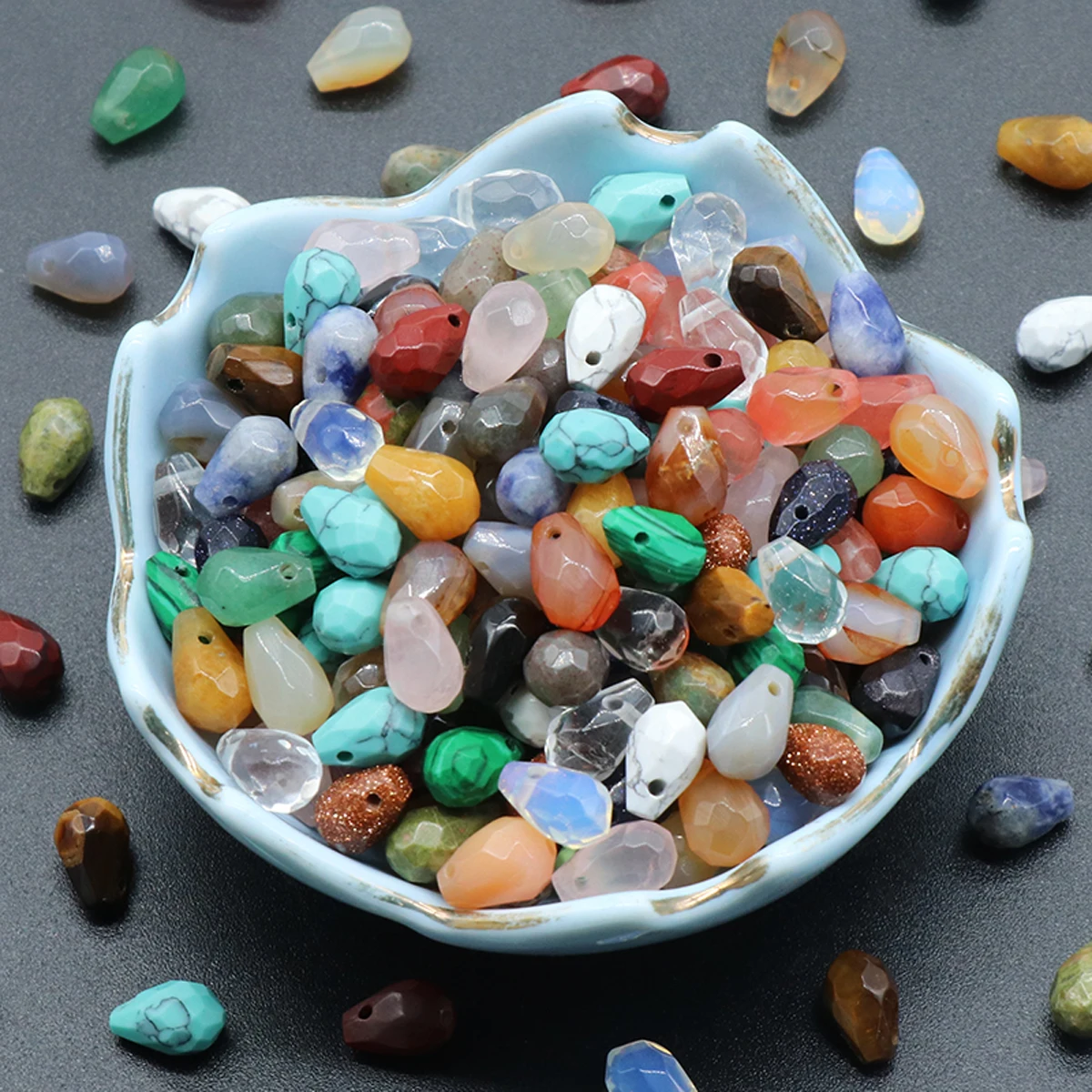 6x9mm 10pcs Natural Stone Crystal Quartz Spacer Beads Teardrop Shape Beads for Jewelry Making DIY Necklace Bracelet Accessories - Image 3