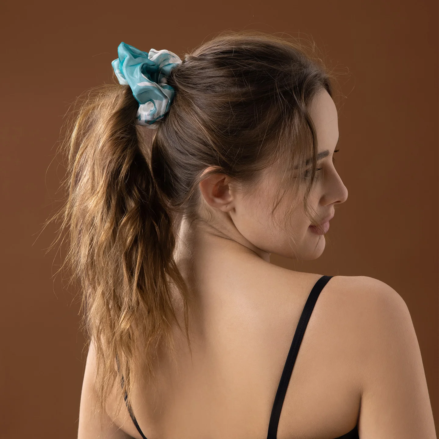 

4cm 100% Mulberry Silk Hair Scrunchies Organza Outer with Satin Inner Elastic Hair Ties for Women Hair Accessories