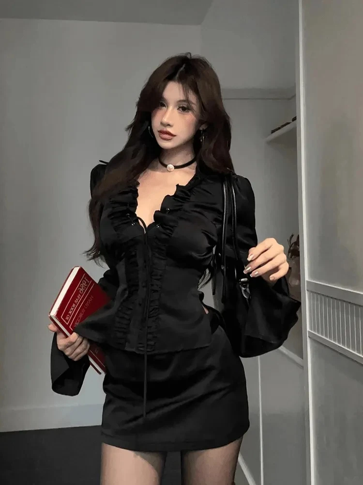 

Сексуальная блузка, женская одежда, Blusas Mujer De Moda, туника с длинным рукавом и v-образным вырезом, рубашки в стиле пэчворк, кружевные повязки с открытой спиной, летние топы