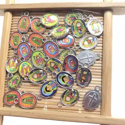 Free ship 100pcs/pack baby Guadalupe pendant,Guadalupe charm,alloy religious Icon Charm one side epoxy