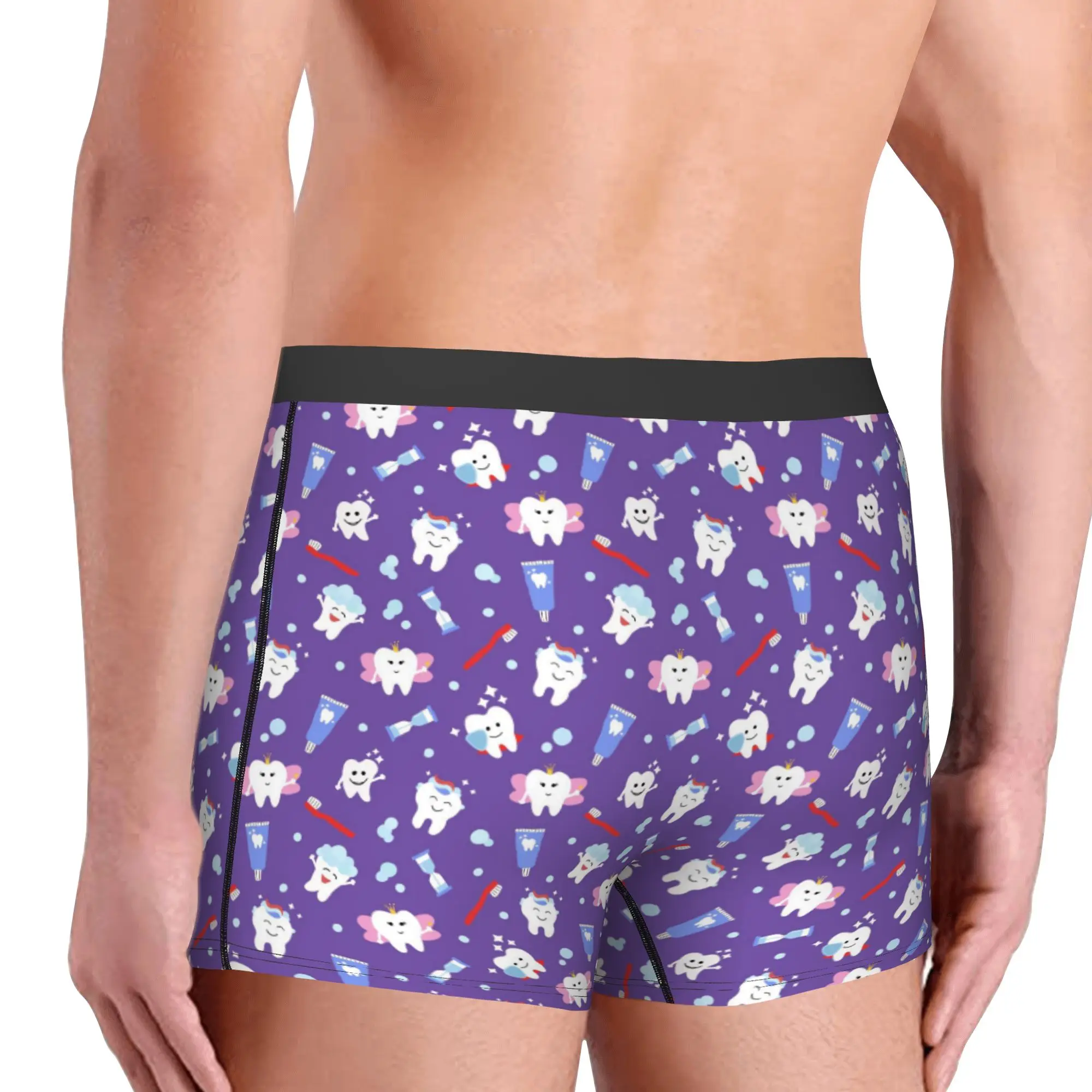 Cute Cartoon Smiling Teeth Dental Boxers Shorts Mens  Briefs Underwear Fashion Underpants