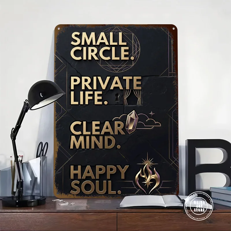 Inspirational Text and Symbols Metal Poster Customized Wall Art Retro Vintage Metal Signs for Man Cave Bathroom Decor Room House