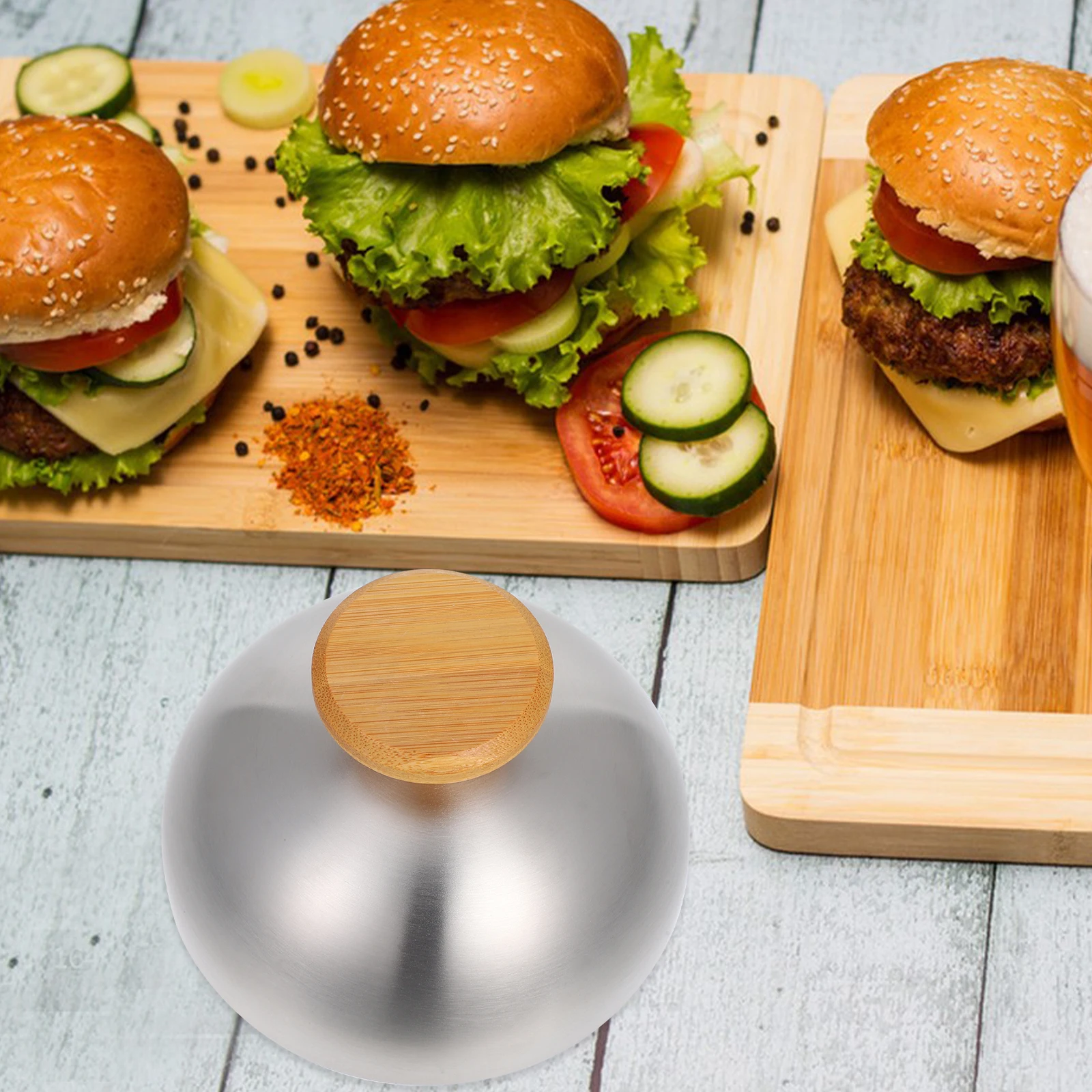 

Stainless Steel Food Cover Dome Grill BBQ Protective Anti Splashing Fresh Keeping Steak Covers Kitchen Accessories Cooking