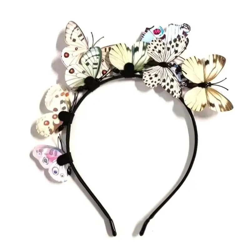 652F 3d Butterfly Headbands Butterfly Headpiece Butterfly Fascinator Hat Party Hat Butterfly Hair Hoop Butterfly HairBand