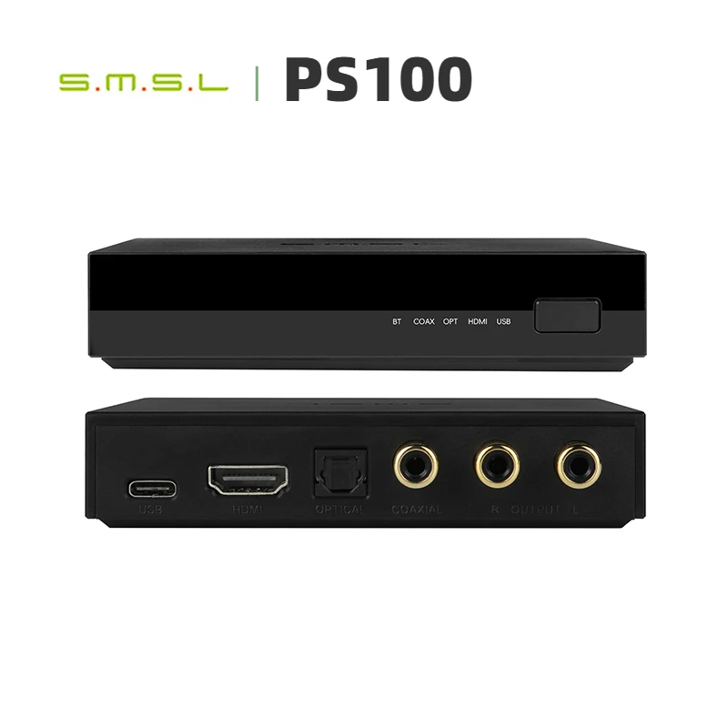 SMSL PS100 Decoder Multifunctional Audio Converter HDMI ES9023 DAC Chip High Peformance Power System For Home Car Music