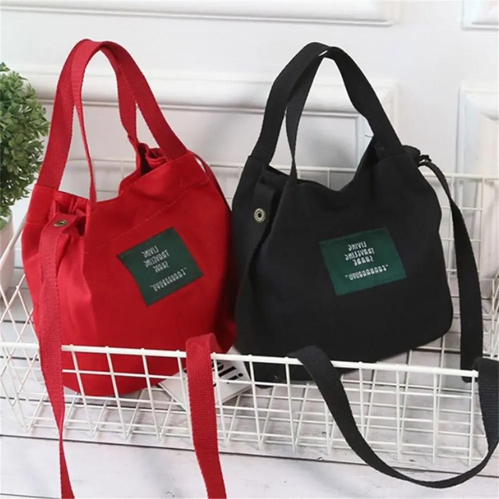 Women Shoulder Bags Letter Handbags Casual Buckle Tote Canvas Crossbody Bag Cute Shopping Bag For Ladies