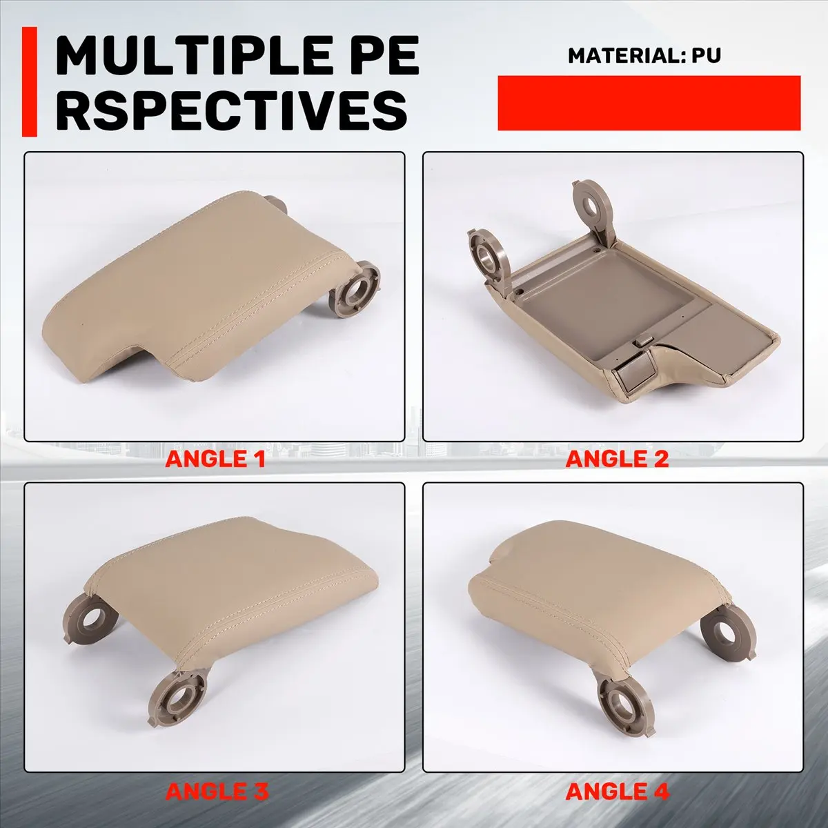 #00S Automotive Parts & Accessories,1Pcs Leather Armrest with Plate for BMW E46 3 Series 1999-2005 Beige (Beige)