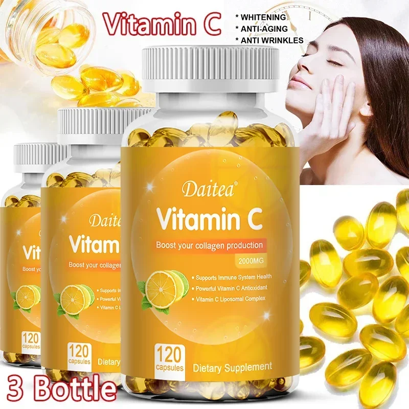 Daitea Vitamin C Capsules - Nutritional Supplement for Men and Women - Antioxidant, Promotes Collagen Production, Immune Health