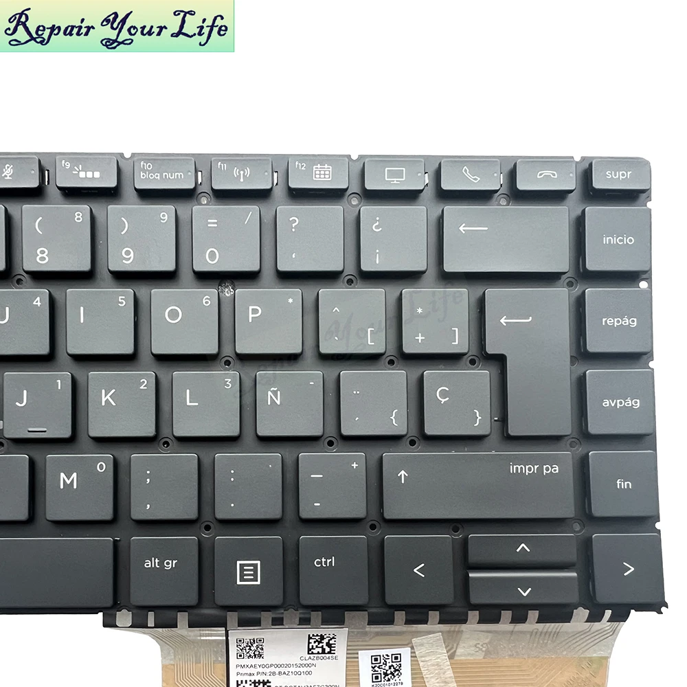 UK GB Spanish Keyboard Backlight For HP EliteBook X360 1040 G4 G5 G6 SP/ES Spain Backlit Keyboards Notebook Teclado L41041-071