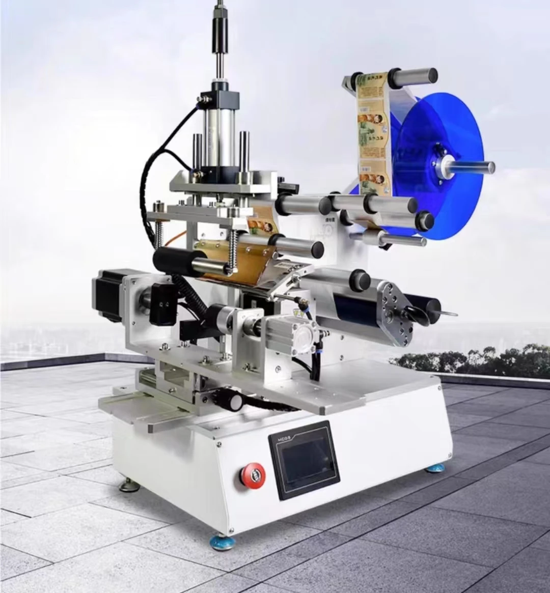 Desktop square Bottle Top Surface Press Label Sticking Label Machine Semi-automatic