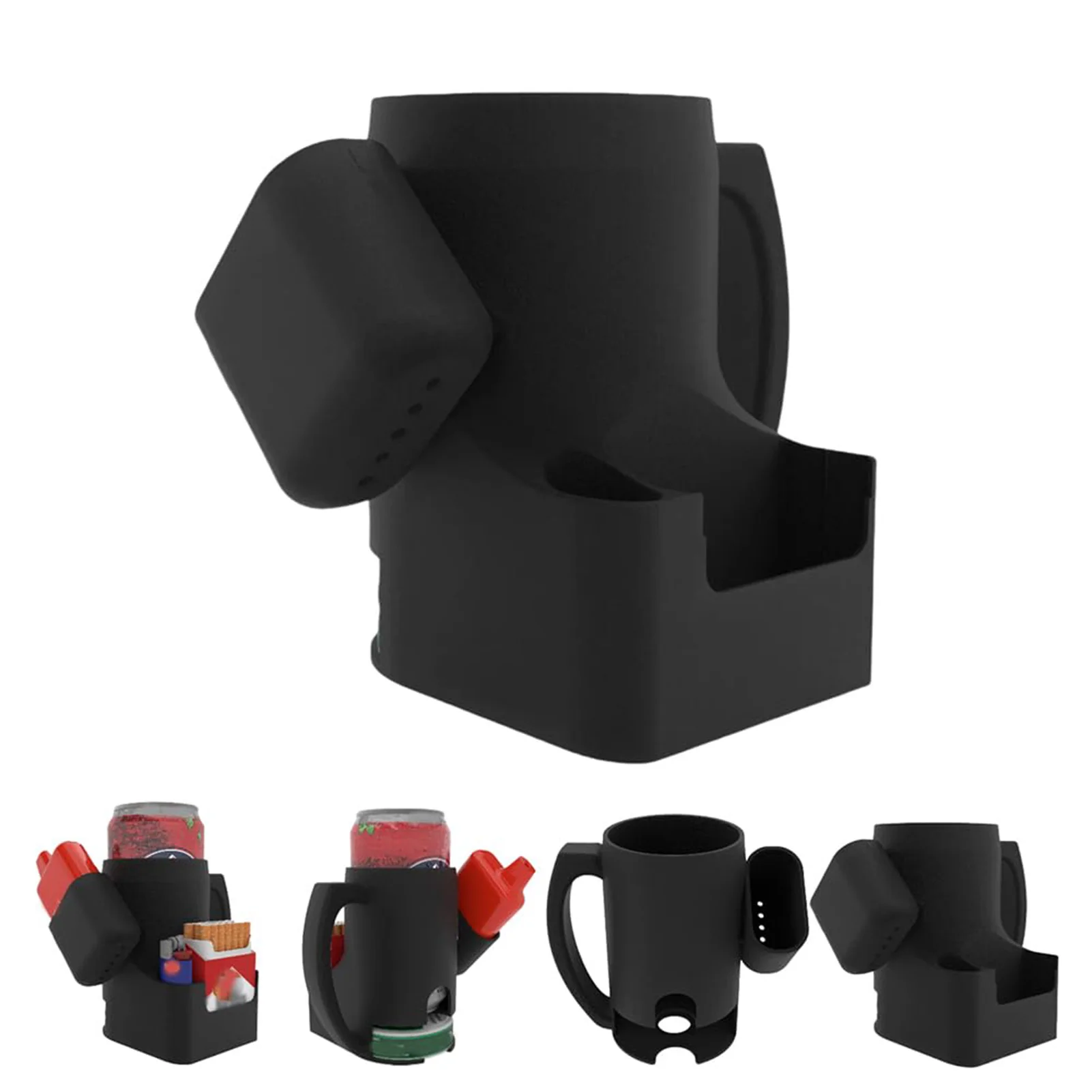 Portavasos de almacenamiento impreso en 3D, portavasos de almacenamiento con múltiples compartimentos para almacenar cerveza, cigarrillos y aperitivos