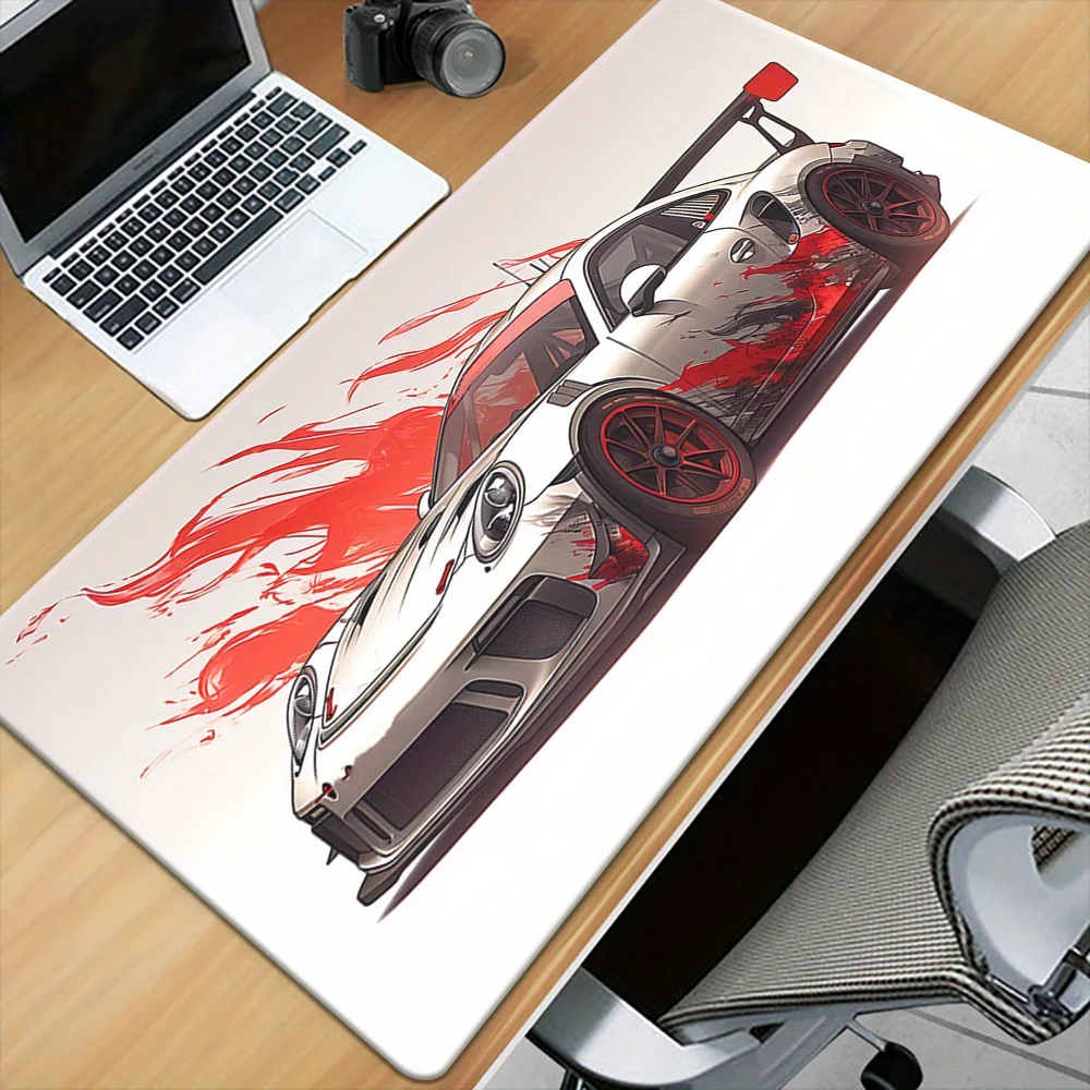 XXL Racing Pattern Gaming Mouse Pad, HD Print Non-Slip Rubber Base, Multi Functional Desk Mat for PC Gamer Laptop, Office Gift