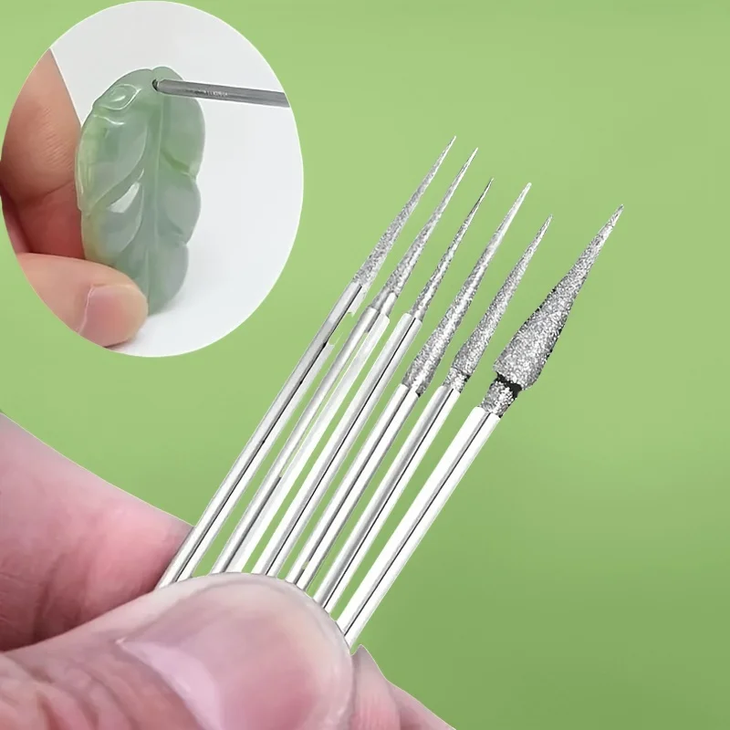 

Jewelry tools 6pc 1-4mm Diamond Burr Bits Set for Deburring & Engraving, 2.35mm Shank Needle Drill Carving Tools - Wholesale