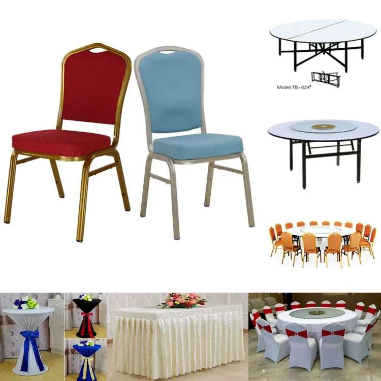 Manufacturer wholesale hotel banquet folding table, wedding 10-person combination large round table, training meeting restaurant