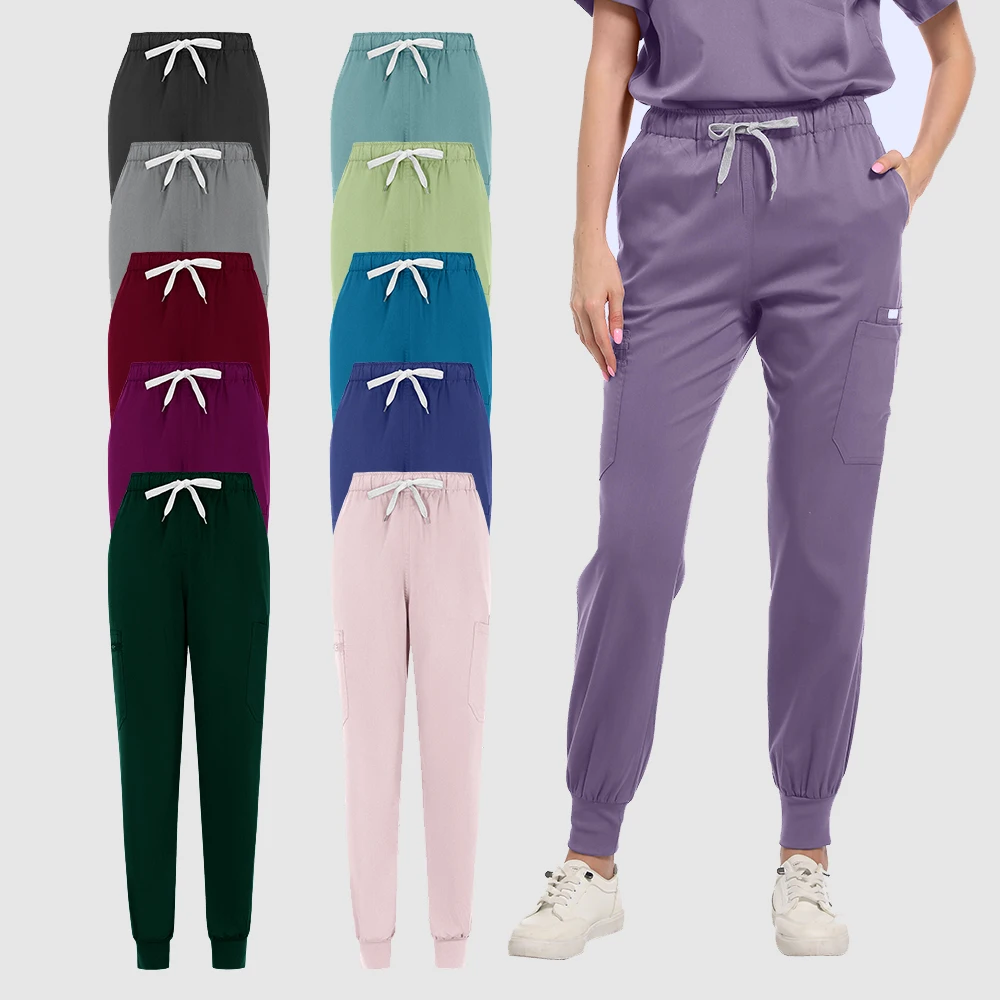 مجموعة دعك مرنة تناسب الجسم للنساء ، الزي الطبي لغرفة العمليات ، زي موحد للممرضات ، بدلة جراحية ، أحادية اللون ، جديدة