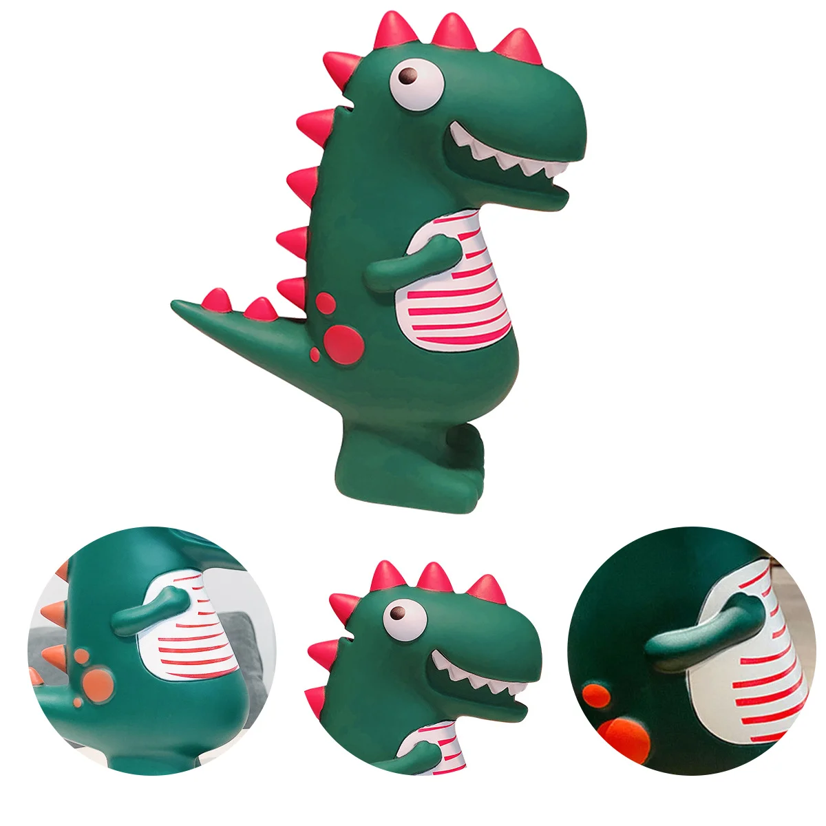 Cartoon Dinosaurs Piggy Bank Vinyl Dinosaur-Shaped Coin Bank Desktop Coins Container Kids Money Jar Lovely Coin Storage