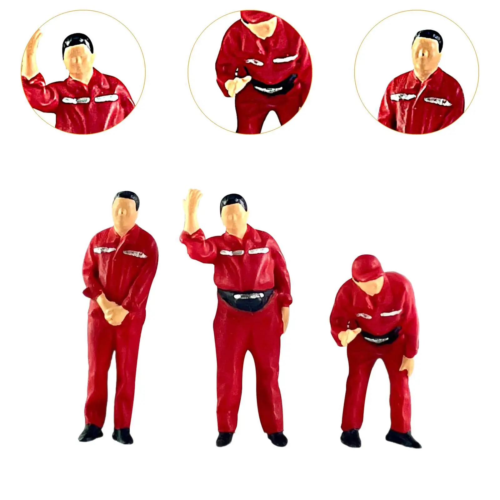 3x 1/64 modelo em miniatura posto de gasolina figuras de pessoas presente para micro paisagens