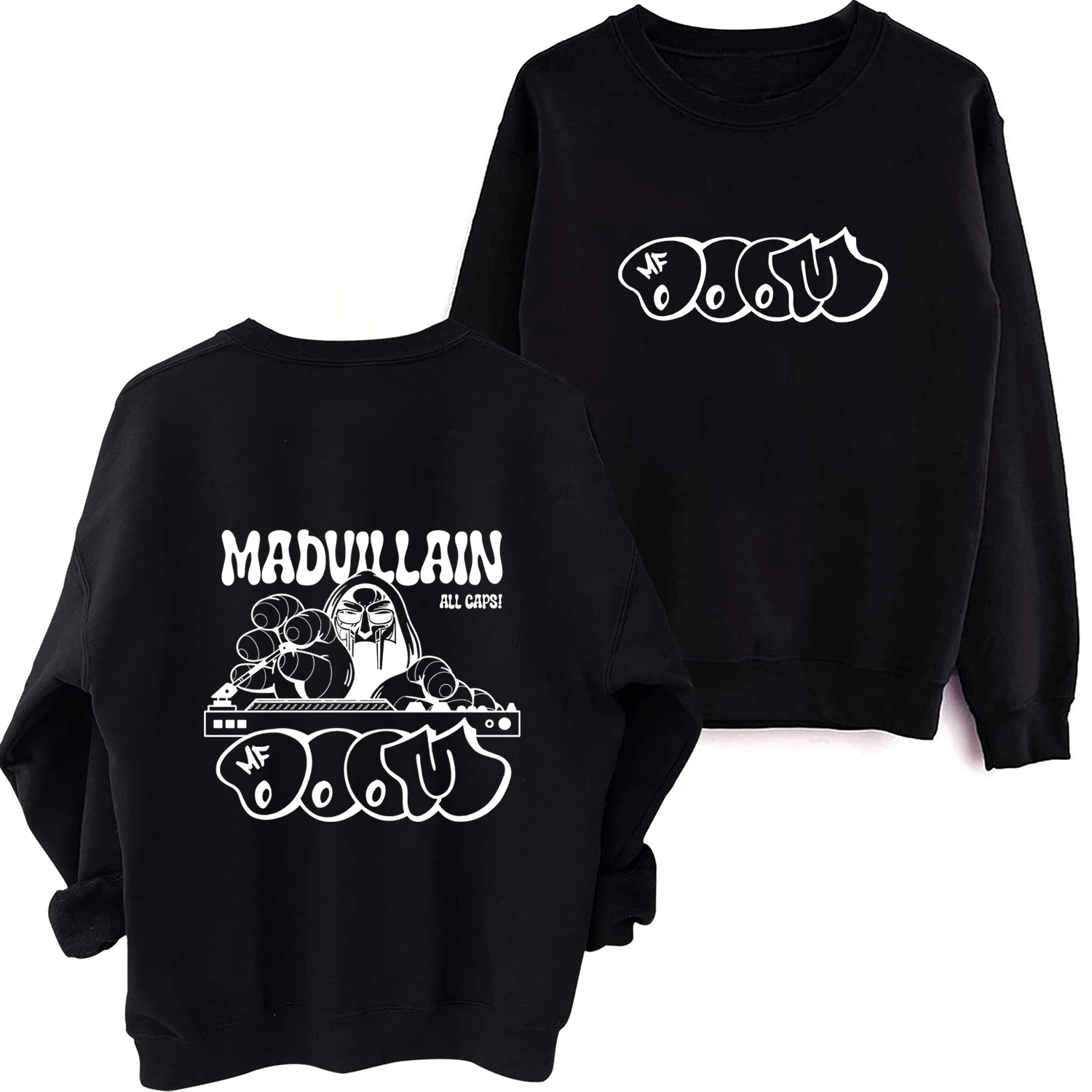 MF Doom Madvillainy All Caps 2024 Music Fans Gift Long Sleeve Autumn Regular Sweatshirt Casual O-Neck Hoodie Printing Unisex