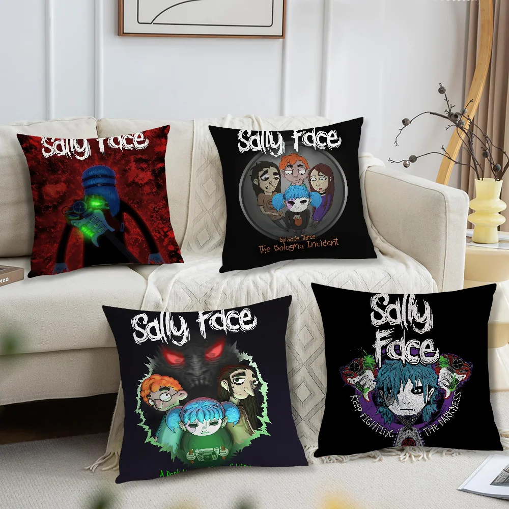 Game S-Sally Face cushion cover Living Room Accent Couch Back Support Square Lounge Restful Nap Companion Pillow Case