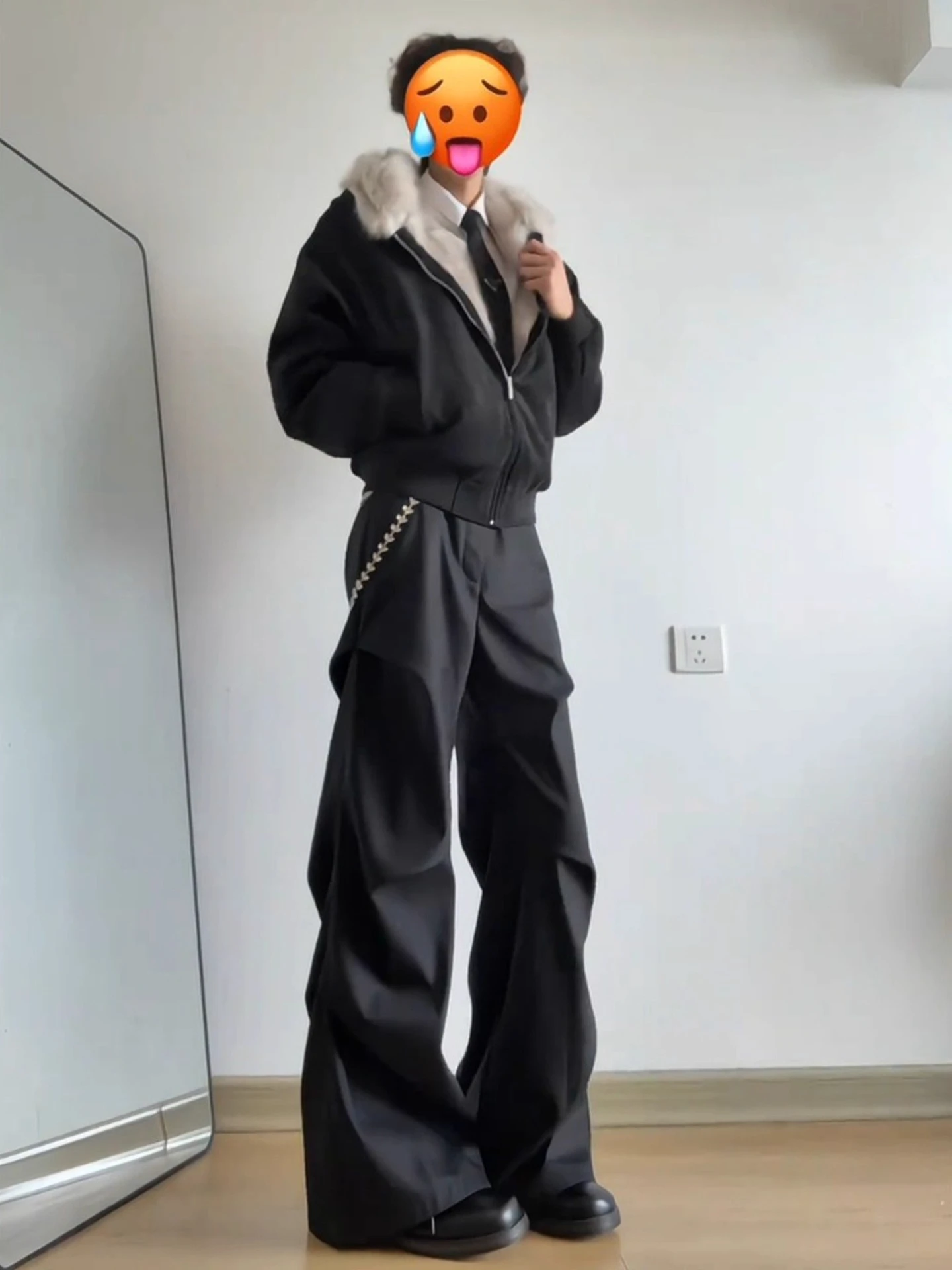 

Мужские повседневные плиссированные брюки Bla с широкими штанинами, осенние, свободного кроя, струящиеся, Cleanfit, расклешенные, в западном стиле