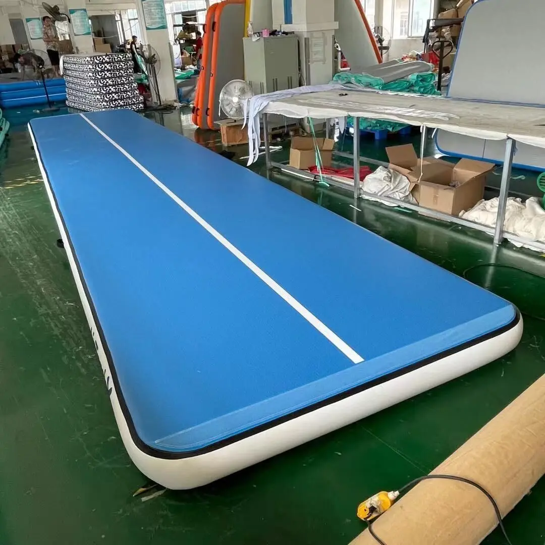 HIBADOU Air Track Mat 10x2x0.2m Gymnastics Airtrack Inflatable Trampoline Inflatable Air Mat Inflatable Cushion With a Pump