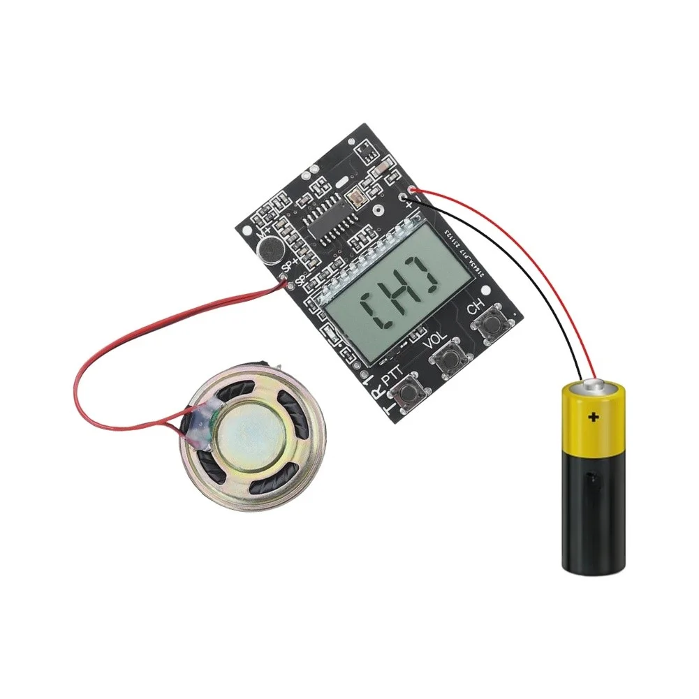 5.6cm*3.7cm*1cm Wireless Audio Transmitter Receiver Board With LCD Display 7 Frequency Channels 300M For Educational Projects