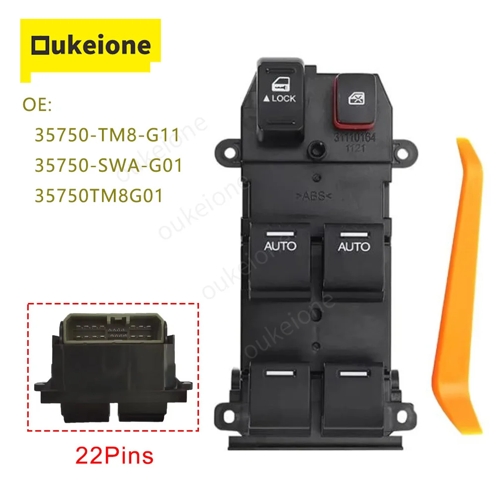 Car Accessories 35750-TM8-G11 Front  Electric Power Master Window Control Switch Regulator Button for Honda Insight 2010-2014