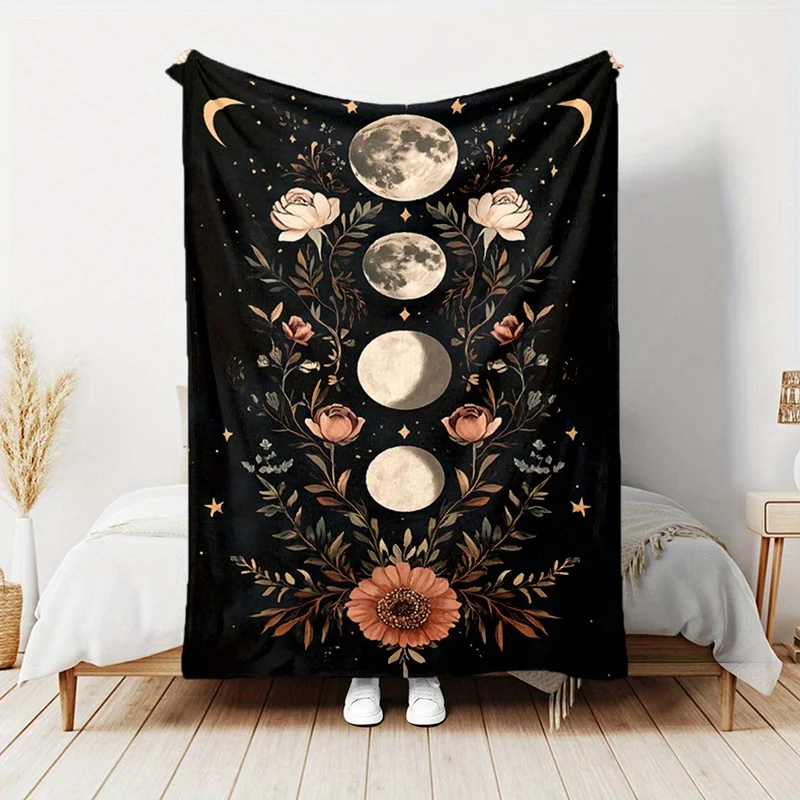Flower Language Star Moon Blanket: Soft, Lightweight, and Versatile for All Seasons