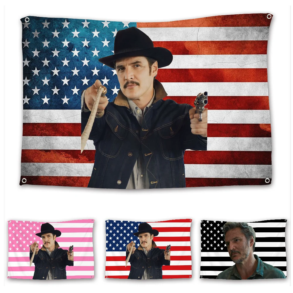 

P-Pedro Pascal America Flag Indoor Outdoor Decorative Wall Art Decor Corporate Flag Printing Tapestry Banner