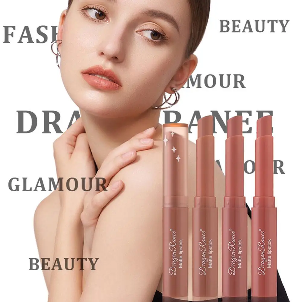 Dragon Rance-lápiz labial de estrella, 12 colores, marca Sexy, terciopelo mate, brillo de labios, pasta de frijol desnudo, taza antiadherente duradera, Blam