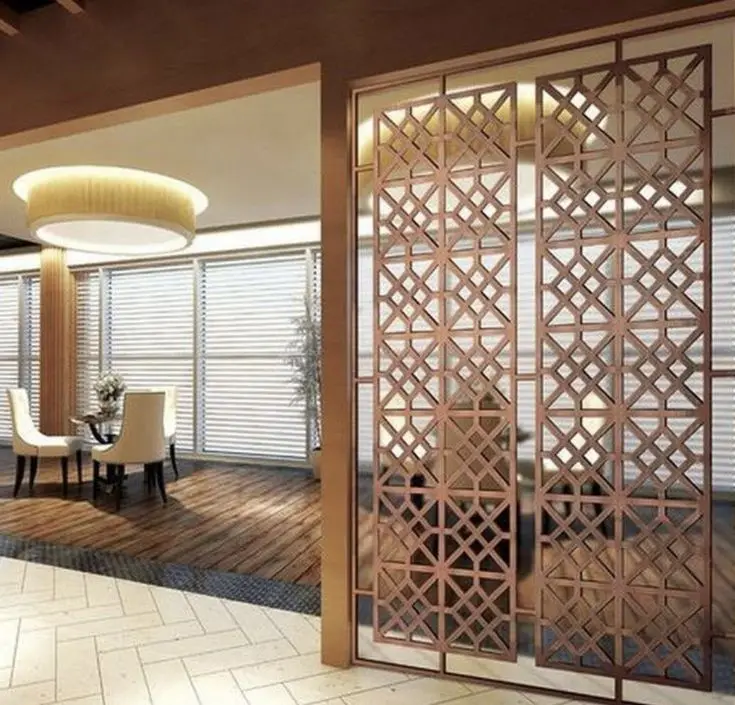 Exclusive Designer Wood Partition Wall With Antique Ethnic Designs For Upscale Home Office Or Retail Interiors