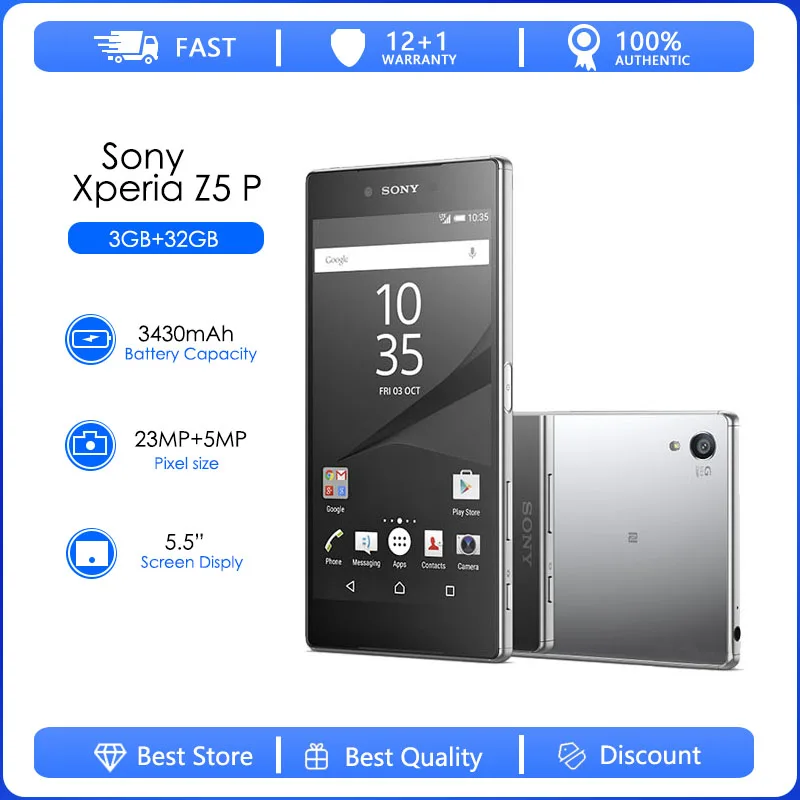 Sony Xperia Z5 Premium E6853 odnowiony-oryginalny odblokowany 3GB RAM 32GB ROM 5.5 "Octa Core 23MP GSM Android LTE telefon komórkowy