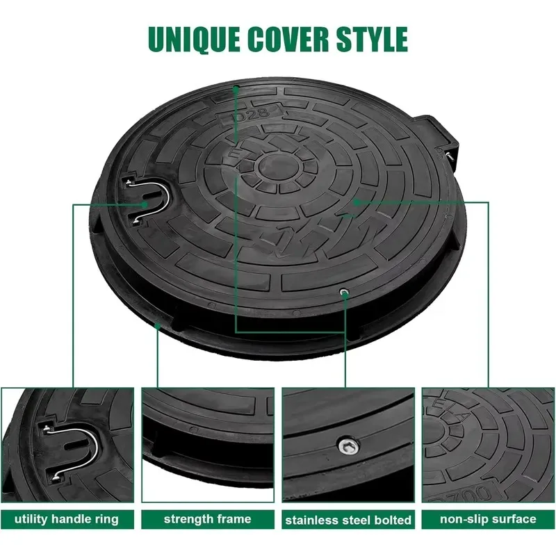God Class Lockable Hinged Lane Cover and Frame, Bolted Fixed Sewer Solid Top C250 Sewer Cover SMC Sewer Cover
