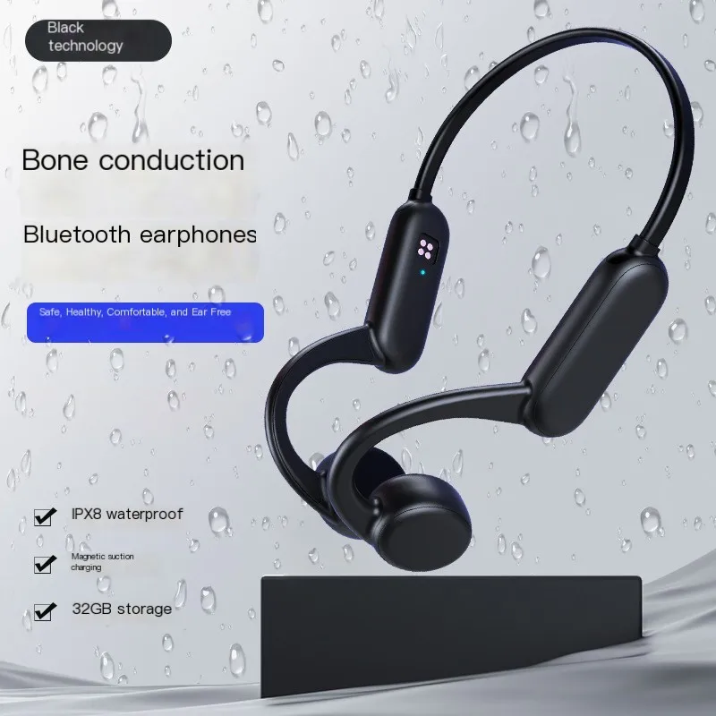 

X18pro Bone Conduction Earphones Headworn 5.3 Built-in Memory 32G IPX8 Waterproof Sports Swimming Wireless Bluetooth Headphones